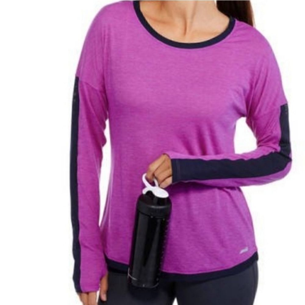 Avia Women's Fuschia Crewneck Long Sleeve Pullover Top